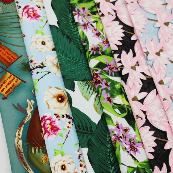 

50cm*145cm patchwork vintage cotton sateen fabric for dress textile diy material slightly stretch fabric1, Black;white