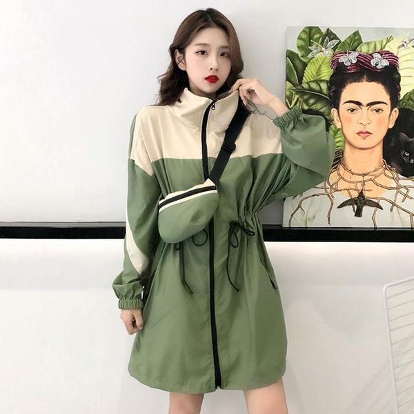 

women's jackets harajuku jacket women patchwork bomber loose bf style coat outwear with bag windbreaker streetwear hip hop korean cloth, Black;brown
