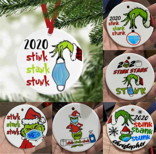 

2020 stink stank stunk personalized ornament grinch hand christmas ornament holiday decorations xmas christmas tree pendant decorations