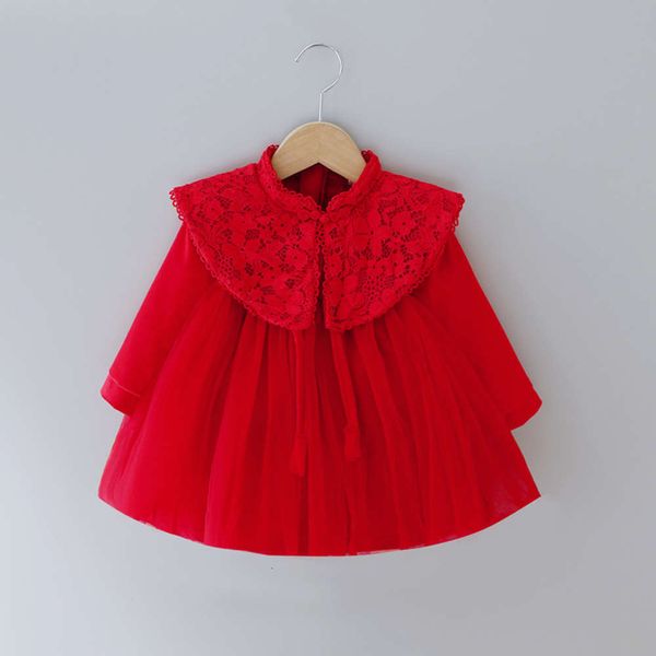 

thickened princs 1-3 winter warm skirt children's new girl's 2-year-old plush drs, Red;yellow