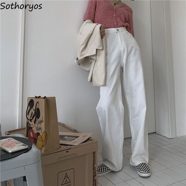 

women's jeans women solid wide leg high waist leisure loose all-match stylish autumn korean style ulzzang harajuku daily hipster, Blue