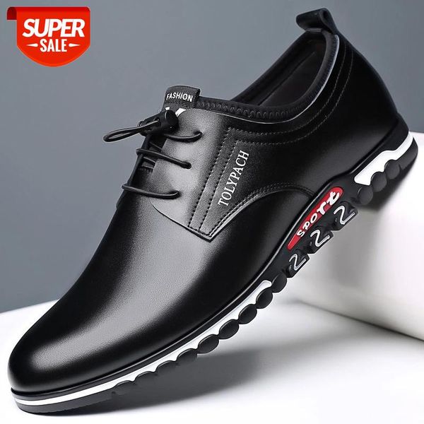 

brand men big size casual leather shoes 2020 new thick bottom slip-on shoes round toe lace up leather men oxford #if2q
