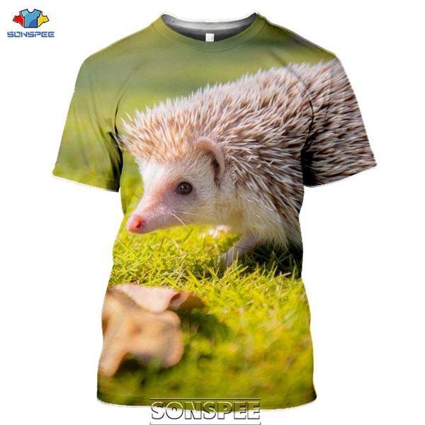 

summer cute animal hedgehog 3d print shirts oversized hentai funny men clothing