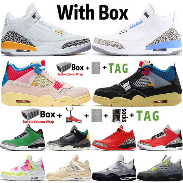 

2020 new arrival jumpman 3 3s unc laser orange fire red mens basketball shoes 4 4s union sail designer trainers sneakers size 36-47
