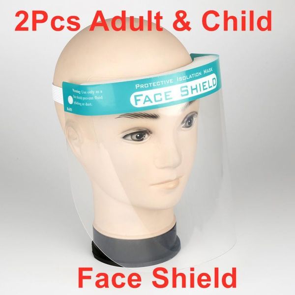

2pcs new protective face shield full face cover mask transparent dust proof droplet eye protection safe mask kids wmtfck xhhair