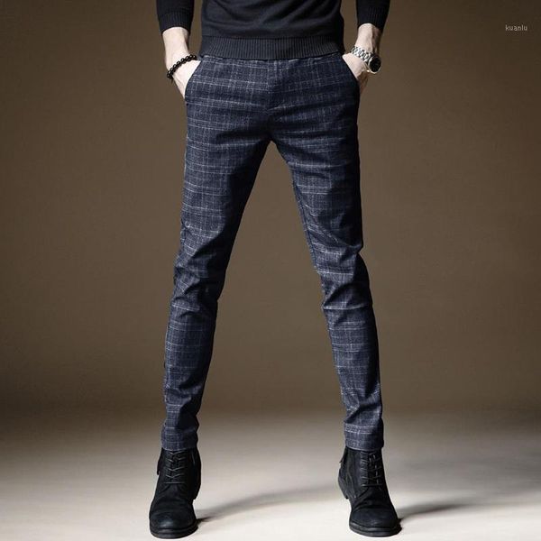 

e-baihui 2020 autumn upscale men casual pants thick cotton and linen male pant straight trousers business pants men plus size 381, Black