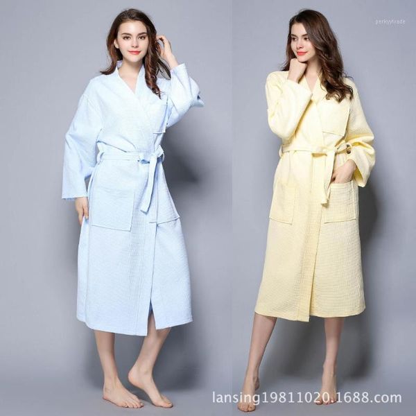 

women's sleepwear 2021 kimono robe women bathrobe cotton 60-100kg 16841, Black;red