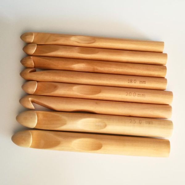 

sewing notions & tools 15mm 18cm 20mm 25mm hooks crochet circular wood bamboo knitting needles pins for thick yarn diy crafts knittingweavin, Black