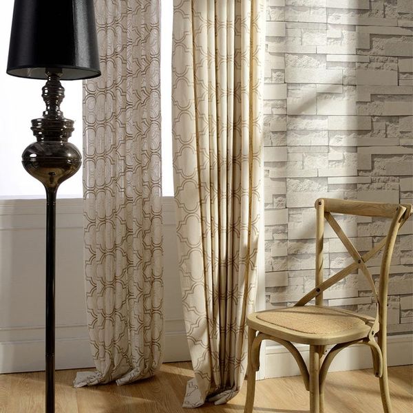 

modern european curtain artificial cotton embroidered curtain window factory direct sale living room dining room bedroom