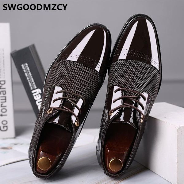 

formal shoes men classic patent leather italian brand oxford shoes for men brown dress coiffeur party for luxury desig, Black
