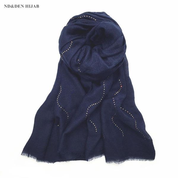

scarves 2021 rhinestone shawl wave pattern women scarf muslim soft hijabs, Blue;gray