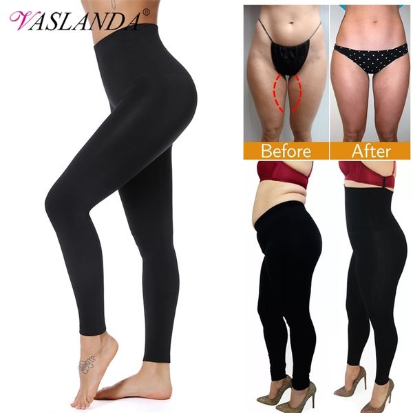 

leggings women slimming pants high waisted jeggings tummy control panties seamless leggins shaping pants waist trainer trousers 201222, Black;white