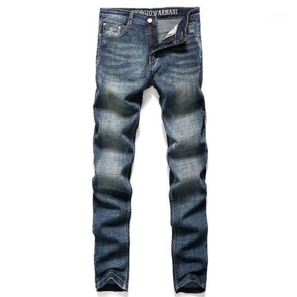 

men's jeans 2021 classic fashion direct stretch gentleman cowboys casual denim pants blue business slim straight long trousers1