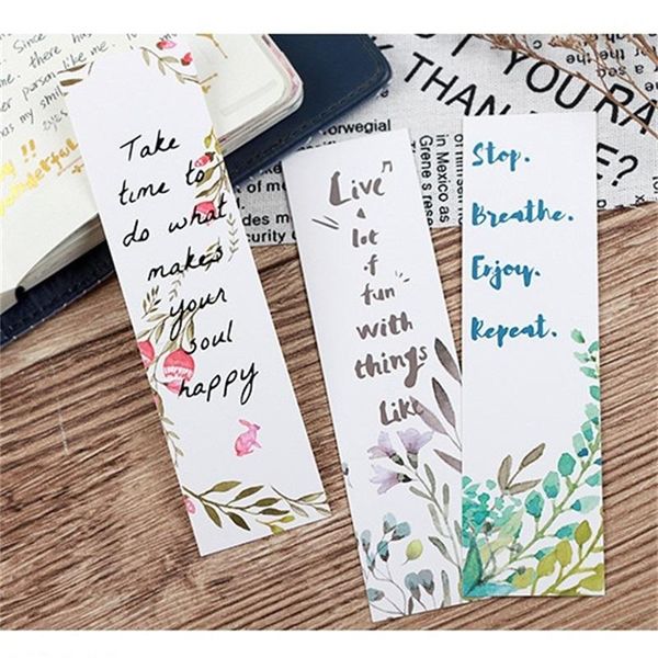 

30шт лот красивый цветок закладка английский blessing сообщение card paper notes школа канцелярские товары канцелярские товары, чтобы сделат