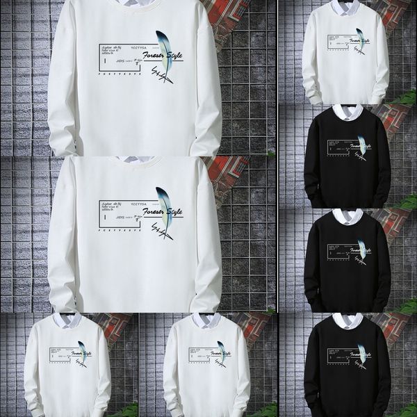 

мужская весной и осенью длинный рукав тенденция ины потерять большую универсальную мужских моду верхней шеи тонких пальто людей свитер top c, Black