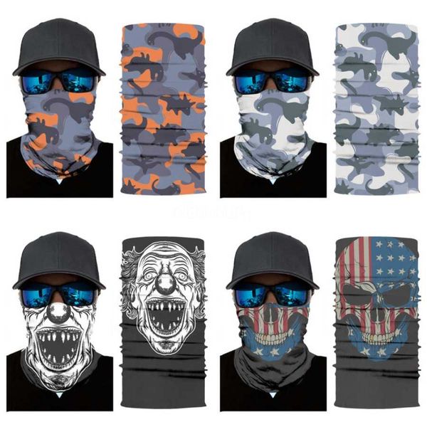 

outdoor skull scarf windproof uv protection bandana ski hiking fishing neck skull scarf cycling face mask magic skull scarf #504#490, Blue;black