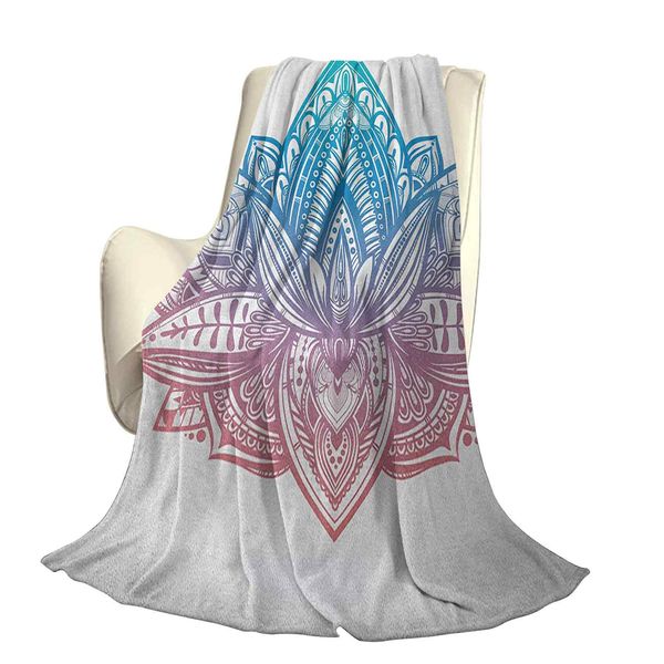 

tribal patterned boho ornamental lotus flower spiritual artworkoffice leisure blankets