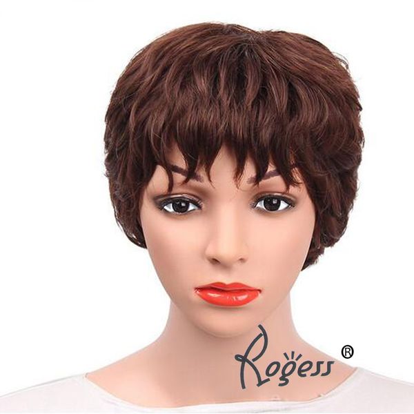 

fashion short straight syntetic women's hair high temperature hair wig, Black