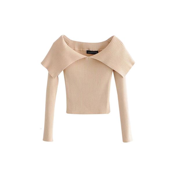 

2021 autumn new lean female solid elastic shirt with v-off cleavage off the casual shoulder fashion streetwear s all-match iesq, White;black