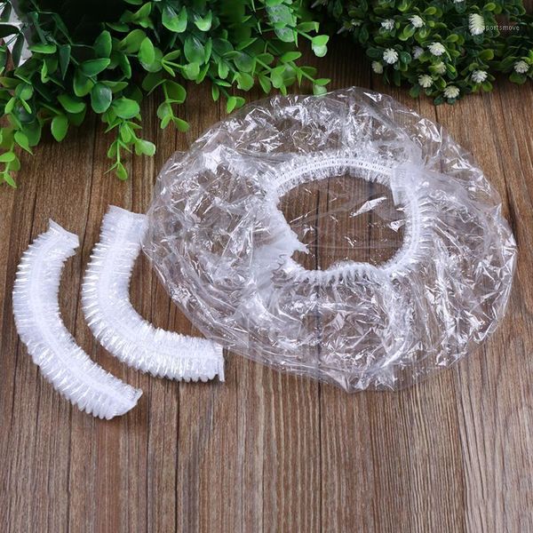 

shower caps 100/200pcs white hat disposable women bath hair cover adults waterproof thick cap1