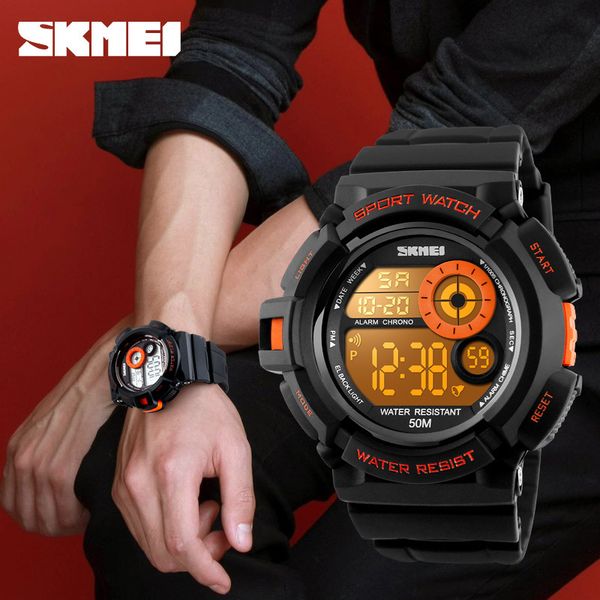 

fashion skmei outdoor sports mountaineering waterproof electronic watch fashion mens multifunctional student watch wholesale 1222 fashion de, Silver