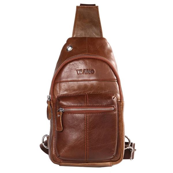 

fashion genuine leather chest packs men brand small male shoulder bag casual men's music chest messenger cross body bags vintage