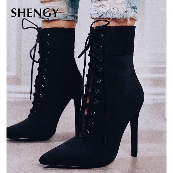 

boots women spring 2021 fashion low ankle leopard print bandage plus size shoes coarse heels ladies shoes1, Black