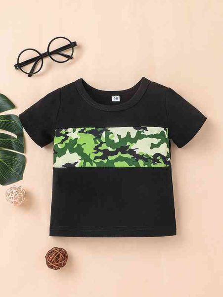 

baby contrast camo tee she, Blue