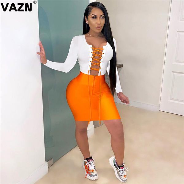 

vazn 2020 новая осень sexy lady оболочки peathwork цвета мини-платье полный втулки o-шеи drawstring платье lady sexy club chic, Black;gray