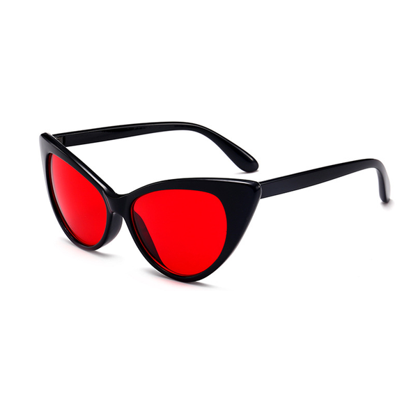 

cat eye red sunglasses women vintage unusual yellow female sun glasses cool classic transparent shades, White;black