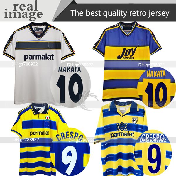 

parma maglia maglie 1998 1999 2000 99 98 00 whit crespo ortega buffon thuram thailand quality football shirt soccer retro vintage jersey, Black;yellow