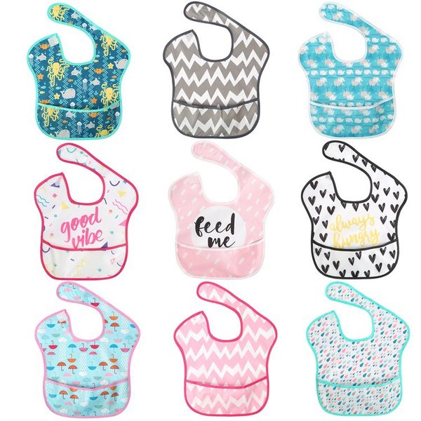 

1pc baby silicone bibs waterproof silicone infant baby feeding saliva towel cloth newborn cartoon aprons bibs saliva pocket gown