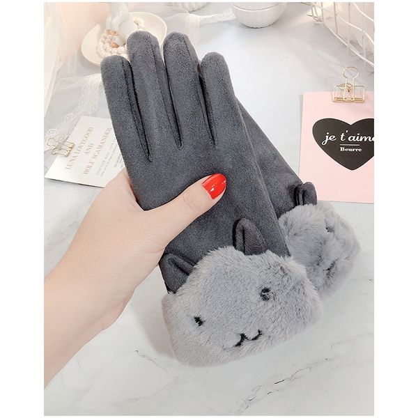 

plush newin women keep winter, warm and cycling students use touch screen cute korean cotton gloves to prevent cold autumn