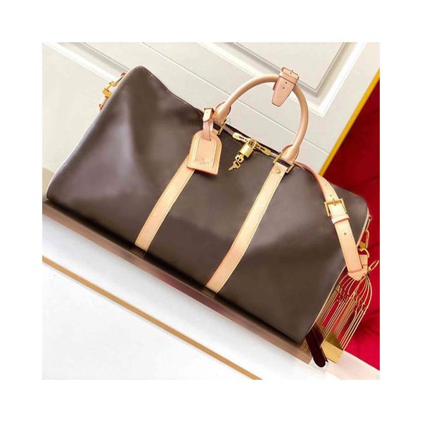 

luxurys designers leather duffel bags kitbag original fashion handbags 45 50 55 cm mono luggege gram golden hardware lock large traveling