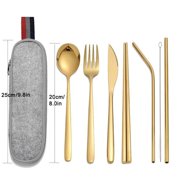 

tablewellware черный набор столовых приборов из нержавеющей стали посуда вилки ножи ложки соломы cutlery set палочки портативный дело открыт