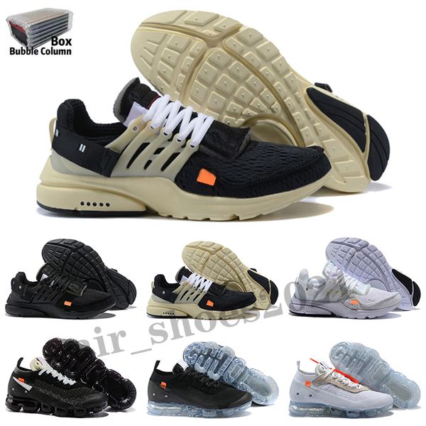 OW X Nike Air Presto VaporMax 2018 Scarpe da corsa da donna Dieci OW 2.0 Ultra BR TP QS Black Casual Designer Designer Outdoor Cushion Huarache Donne da uomo Allenatore Scarpe