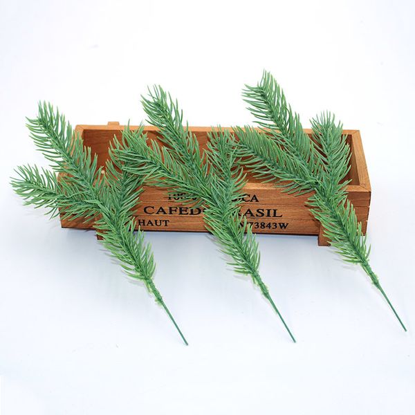 

5 pieces of artificial flowers green pine needles christmas diy craft garland gift scrapbook decoration fake plants