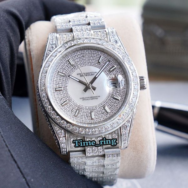 

version 81338-74858 diamond dial silver diamond case 3255 automatic mechanical movement mens watch diamond band designer luxry watches, Slivery;brown