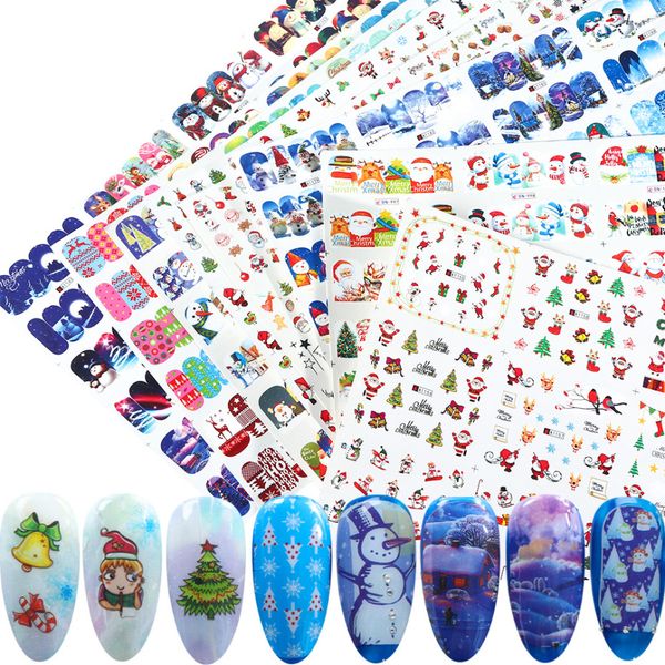 

nail 12 pcs winter christmas full wraps art water transfer stickers snowflakes flowers designs sliders manicure decal 2021vv