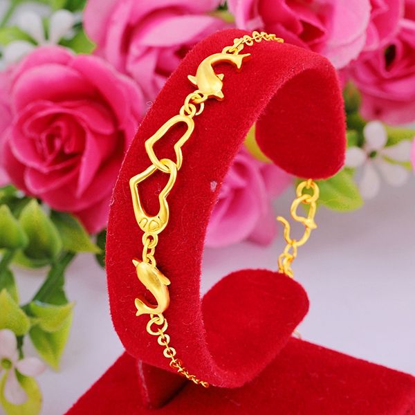 

pin hui all peach heart lady plated gold bracelet vietnam sand gold love watch chain heart shaped bracelet eqxnw, Golden;silver
