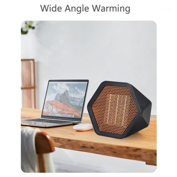 

600/1000w silent mini electric heater temperature control hexagonal deskheating warmer air fan home office1