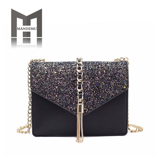 

fashion ladies tassel shoulder bag women small square crossbody female shiny stars messenger bags designer handbags hot