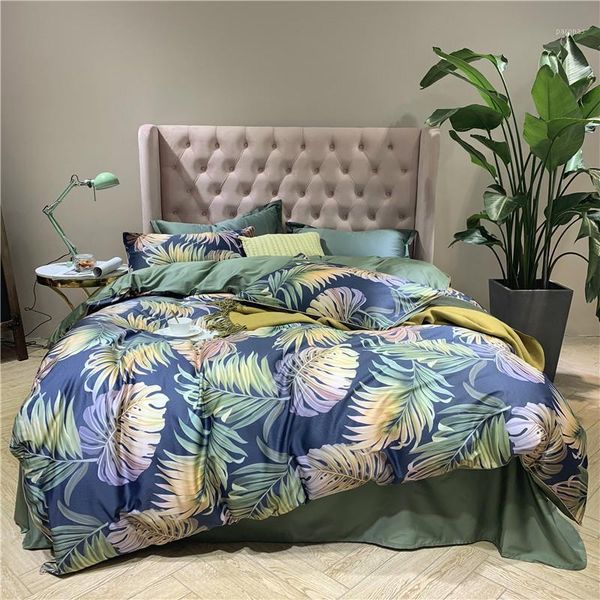 

bedding sets 4-pcs luxury egyptian cotton silky bed sheet set king  size duvet cover fitted pillow shams1
