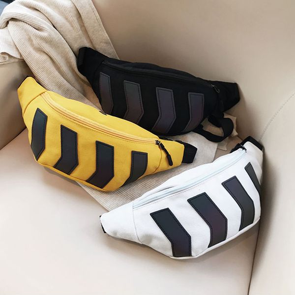 

chest bag for men waist bag canvas fanny pack male street reflective crossbody pack casual travel bags hip hop shoulder pack c0202