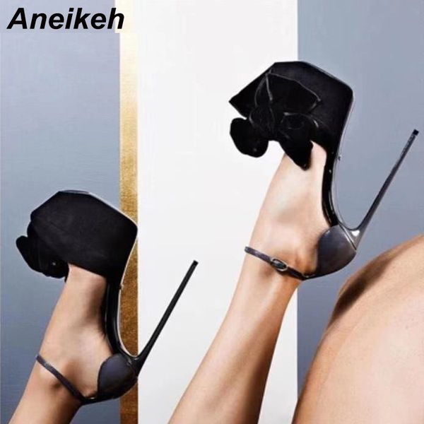 

aneikeh pumps shoes woman fetish ultra high heels for women platform stripper bowknot buckle pumps party shoes thin heels y200702, Black