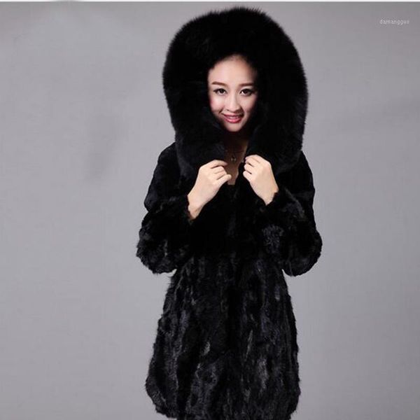 

winter womans thick faux fur coat fashion hooded female long sleeve fur vest women straight long coats chaqueta mujer1, Black