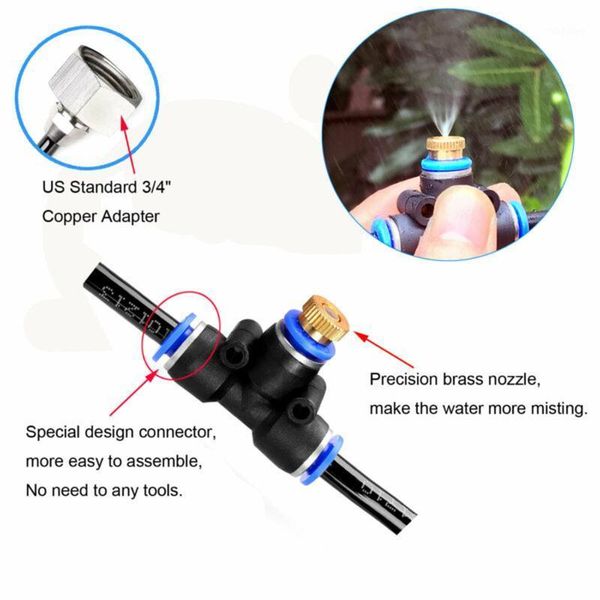 

cooling nozzle kit system plants trampoline patio 21 brass nozzle spray1