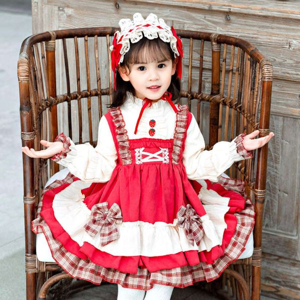 

strawberry genuine children's skirt plush lolita girl baby drs princs, Red;yellow