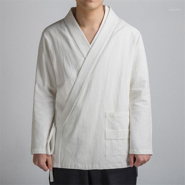 

tang suit 2019 autumn chinese style cardigan bandage shirts hanfu vintage new year traditional chinese clothing for men tai chi1, Red
