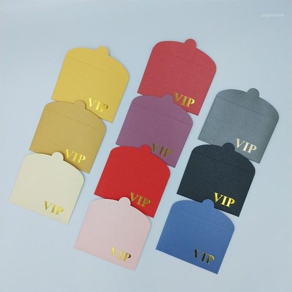 

50pcs 10x7cm(3.9" x 2.7") mini pearl color envelope with vip gold stamping, vip membership card cover1